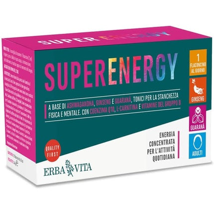 Erba Vita Super Energy - Pack 10 fiole concentrate, vitamină B, pentru energie