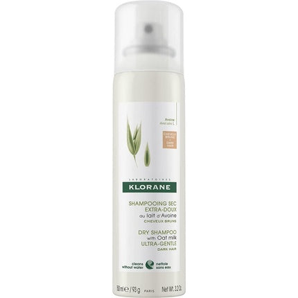 Șampon uscat Klorane cu lapte de ovăz pentru păr închis la culoare, 150ml