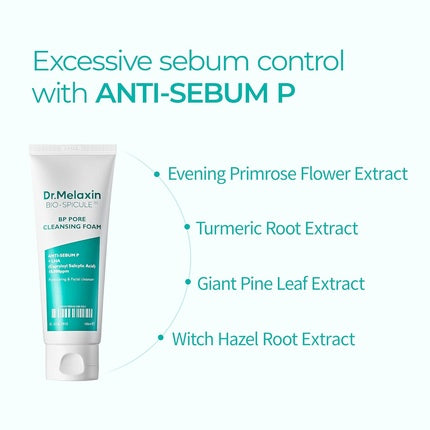 Dermalux BP Pore Cleansing Foam, Curățare porilor și exfoliere, textură spumantă, alb