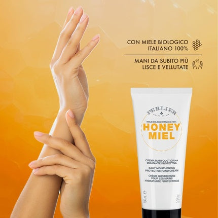 Cremă mâini, Perlier, Honey, 100 ml, alb