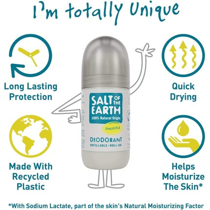 Deodorant roll-on, Salt of the Earth, 75 ml, fără parfum