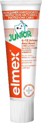 Pastă de dinți pentru copii, Elmex Junior, 6-12 ani, protecție carii fluor