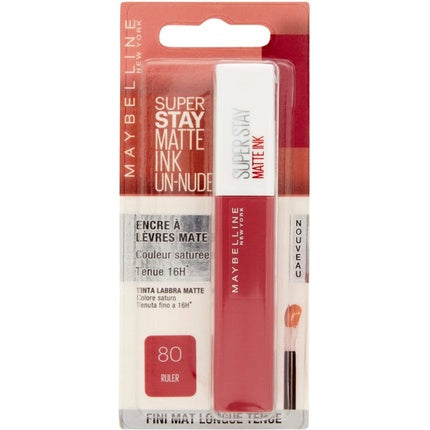 Maybelline New York Super Stay Matte Ink Liquid Lipstick 80 Ruler 5ml, roșu