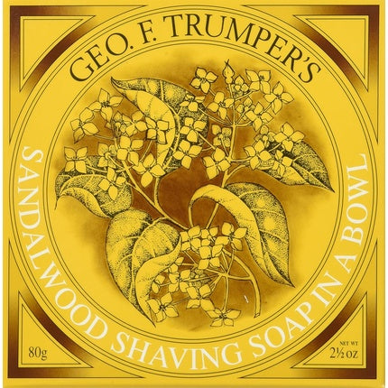 Geo F. Trumper Sandalwood Wooden Shave Bowl for Normal Skin 80g