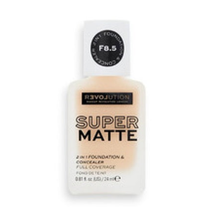 Fond de ten corector, Makeup Revolution, Relove Super Matte, 2 in 1, 24 ml, F1