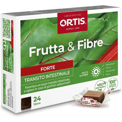 Supliment alimentar Ortis Frutta&Fibre Forte, 24 cuburi