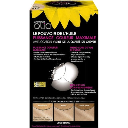 Vopsea permanentă de păr Garnier Olia 10.0, Blond foarte deschis, 200 ml