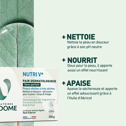 Săpun Dermatologic Nutri V+ fără parfum, 100g
