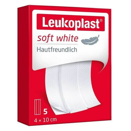 Banda adezivă medicală Leukoplast Soft White, 4x10 cm, 5 bucăți
