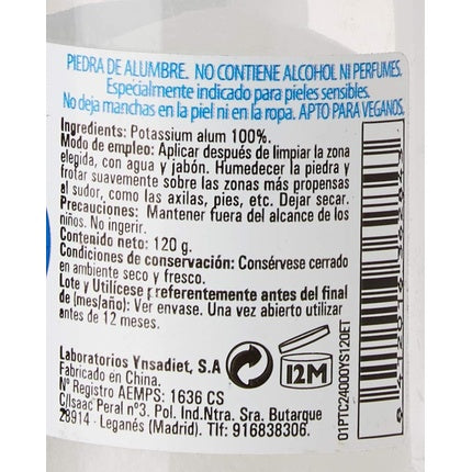 Deodorant Ynsadiet, piatra de alaun, 120g