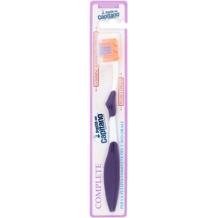 Periuță de dinți Pasta Del Capitano Complete Medium, violet și alb