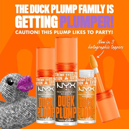 Gloss buze, NYX Professional Makeup, Duck Plump, portocaliu cu glitter