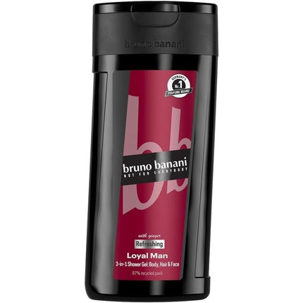 Gel de duș Bruno Banani Loyal Man, 300 ml, 3 în 1 (corp, păr, față), parfum fresh