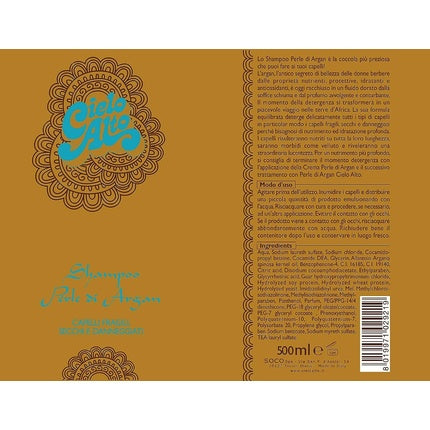 Șampon Cielo Alto Argan Pearl 500ml, maron, design elegant