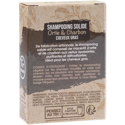 Șampon solid Mkl Green Nature cu cărbune din urzică pentru păr gras, 65g