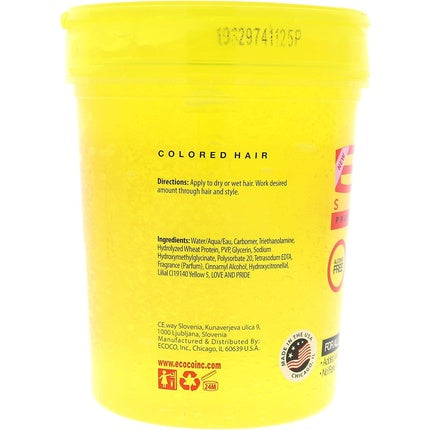 Gel de păr Eco Styler, modelare păr, 32oz, galben
