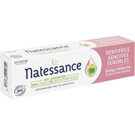Pastă de dinți Natessance cu Ginkgo Biloba, pentru gingii sensibile, 75ml
