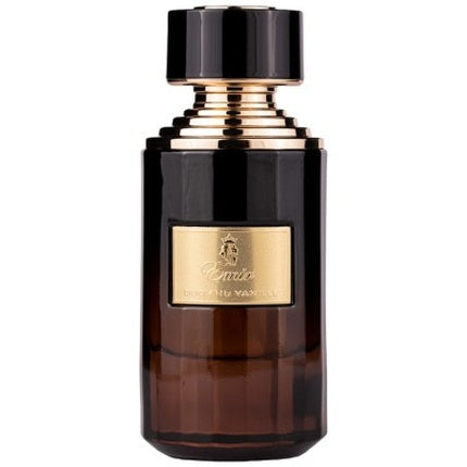 Perfum Emir Oud și Vanille, 75ml, sticlă maro închis cu capac negru