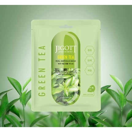 Jigott Green Tea Real Ampoule Mask, Mască fațată, 27ml