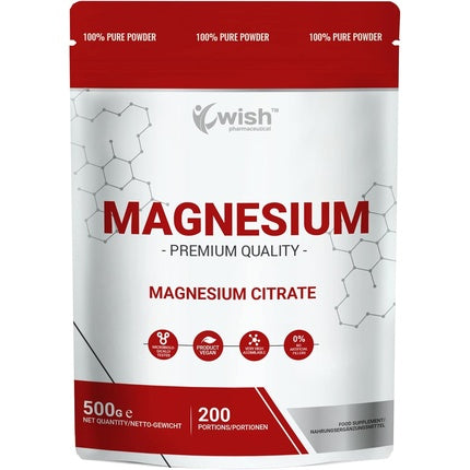 Pudră de Magneziu Citrat, Wish Pharmaceuticals, 500g