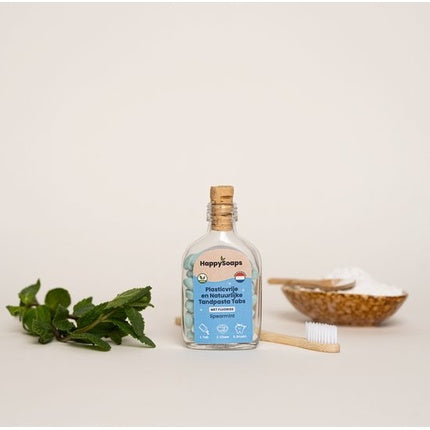 Pastă de dinți HappySoaps, Tablete cu Fluorid Menta Verde, 50 buc