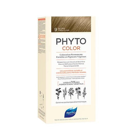Vopsea permanentă pentru păr, Phyto Color, 9 Blond foarte deschis, 45 ml