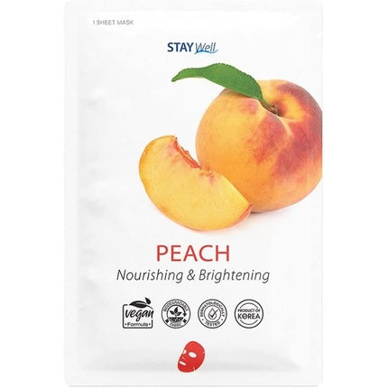 Mască Facială cu Folie Stay Well - Peach Hrănitoare și Luminoasă