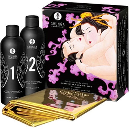 Ulei de masaj, Shunga, Oriental Body-to-Body, capsuni si sampanie, 250ml
