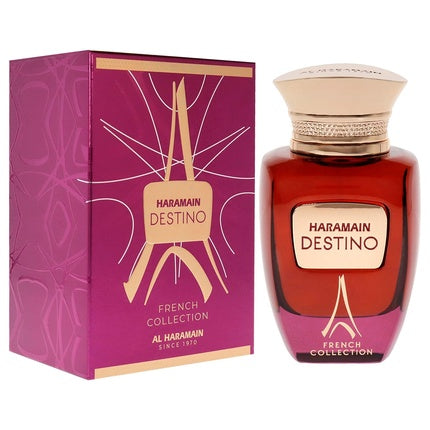 Parfum Al Haramain Destino French Collection, 100ml, violet cu detalii aurii