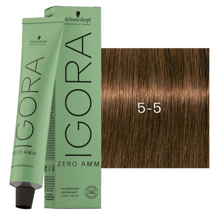 Vopsea de păr, Schwarzkopf, Igora Zero Amm 5-5, 60ml