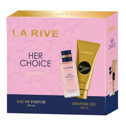 Set Parfum La Rive Her Choice, 100 ml + Gel de Duș 100 ml, roz