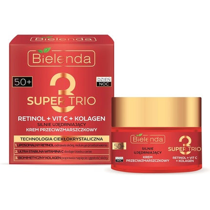 Cremă anti-rid, Bielenda, Super Trio, 50 ml