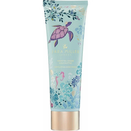 Gel de duș exfoliant Sara Miller London, White Tea Ginger & Eucalyptus, 150ml