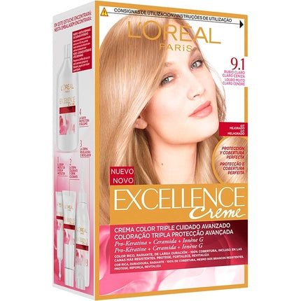 Vopsea de par permanenta L'Oréal Excellence N 9,1 Blond Cenusiu
