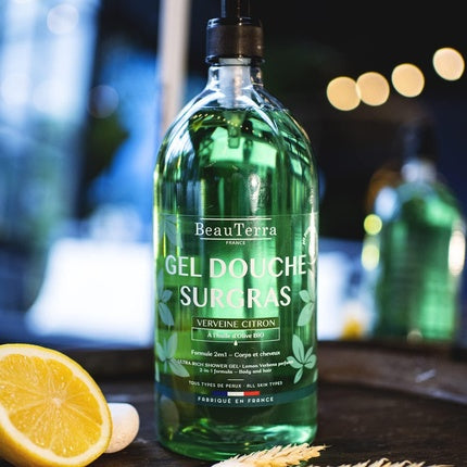 Gel de duș Beauterra Surgras 1L pentru piele sensibilă, aromă de verveină