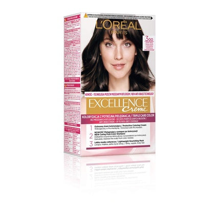 Vopsea de păr, L'Oréal Paris, Excellence 3, Castaniu Închis