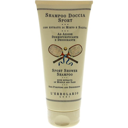 Gel de Duș Sport, L'Erbolario, cu Mirt și Salvie, 200ml, Crem