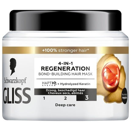 Mască de păr Gliss Kur Total Repair 4in1 Regeneration Bondbuilding, 400 ml