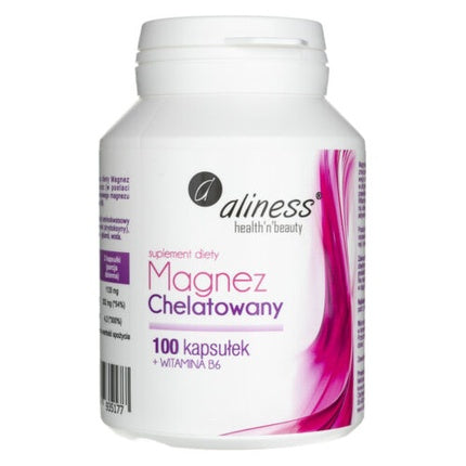 Supliment Minerale Aliness, Magneziu Chelatat + Vitamina B6, 100 Capsule