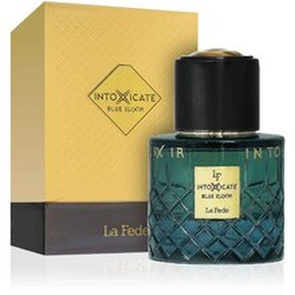 Extrait de Parfum La Fede Intoxicate Blue Elixir, sticlă verde texturată, capac negru