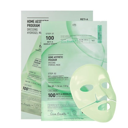 Mască facială hidrogel Vt Cosmetics Reti-A Reedle Shot 100 2-Step, verde, 33g