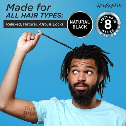 Sta-Sof-Fro Permanent Black Hair Dye For Men - Cream Formula Natural Color