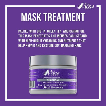 The Mane Choice Alpha Green Tea & Carrot Mask Tratament, 340 g, Violet