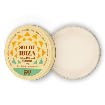 Cremă Protecție Solară Sol De Ibiza SPF50, naturală, 100g
