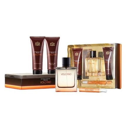 Set Parfumat Bărbați Prestige Volcano, New Brand, EDT Spray + Gel Duș + Aftershave