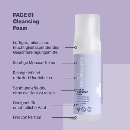 Spumă de curățare, MDerma, FACE61, violet, 150ml