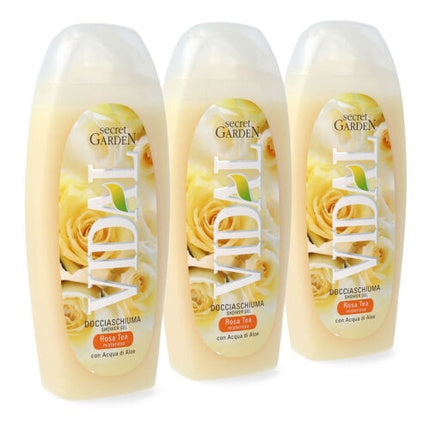 Gel de duș, Vidal, Rosa Tea, crem