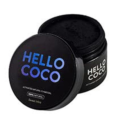 Pudră dentară cu cărbune activ și mentă dulce, Hello Coco, 30g