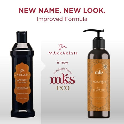 Șampon Earthly Body MKS eco Nourish cu ulei de argan și cânepă, 10 uncii