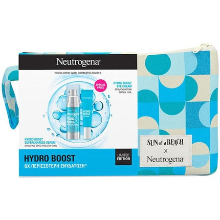 Set îngrijire față Neutrogena Hydro Boost, set limitat Sun of a Beach, cu serum 30ml și cremă pentru ochi 15ml
